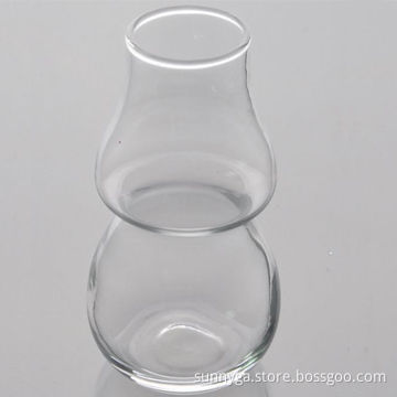 Machine Blown Glass Craft with Calabash Pattern, 10cm Height and 100mL Capacity